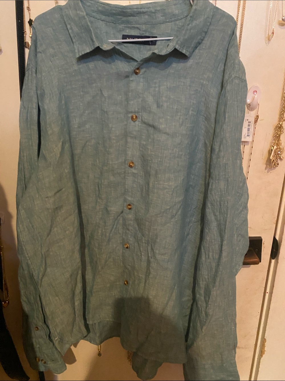 Great gift 🎁 for Dad Nautica Light blue  Button-Down Linen Shirt
